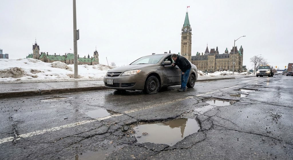 Hit a pothole in Gatineau